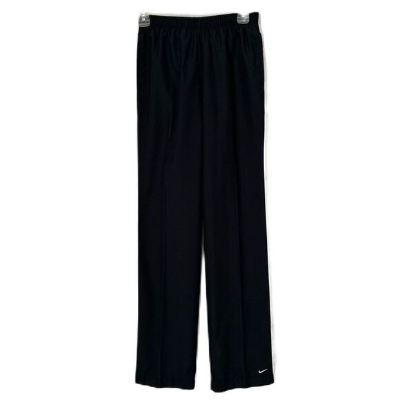 Nike Track Pants Women S Black White Stripe Slit Swoosh Athleisure Comfy Vintage - Picture 1 of 10